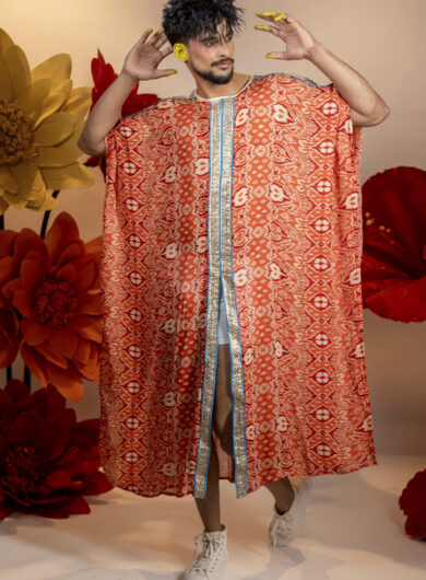 Silkprint Orange Lace Work