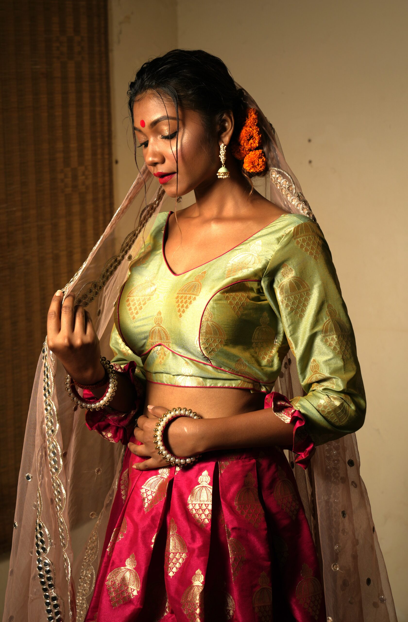 Wedding Wear Beige Pink - Image 3