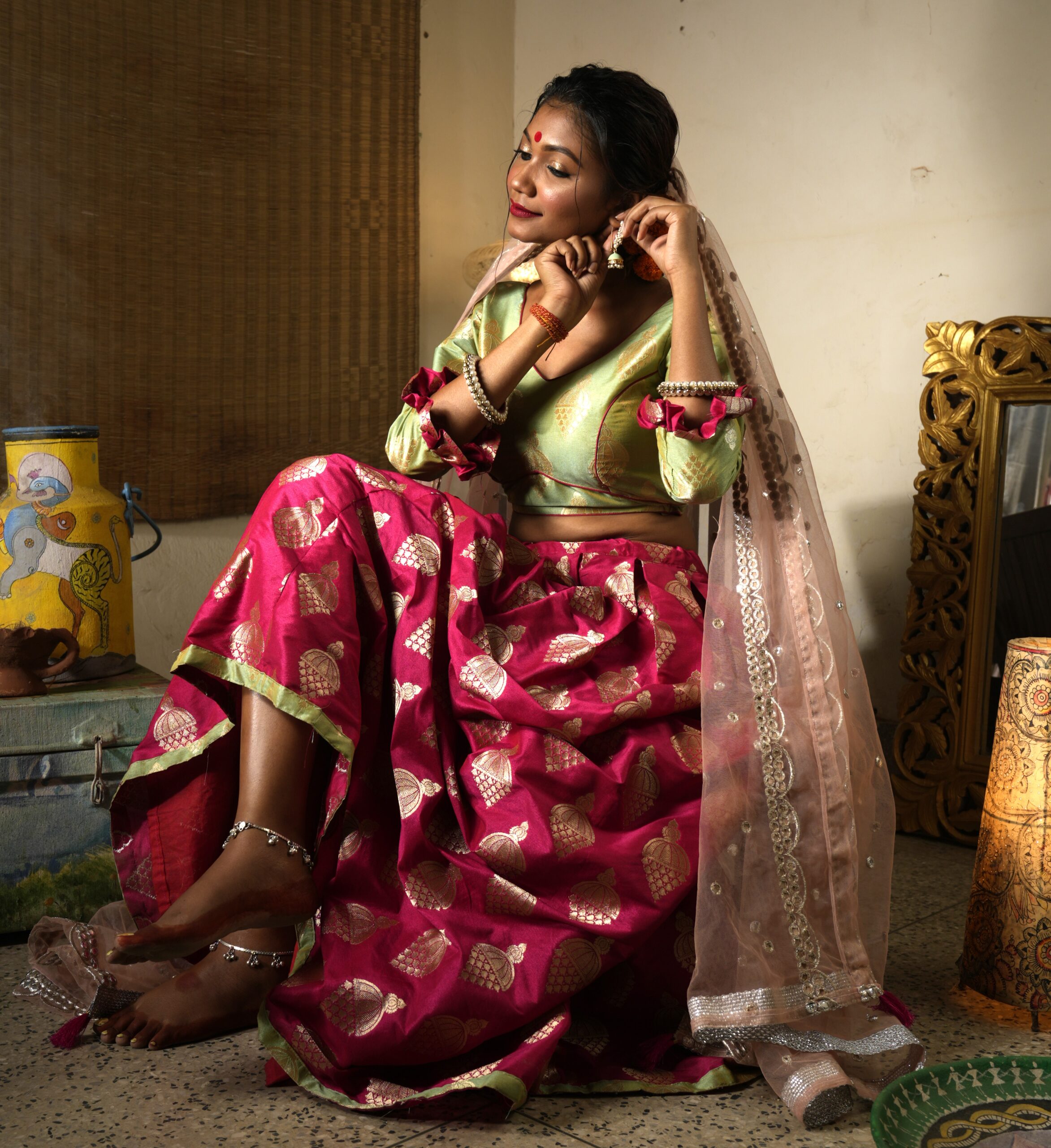 Wedding Wear Beige Pink - Image 4