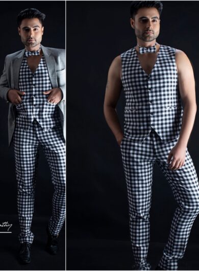 Handloom Khordha Gamucha (Black & White)