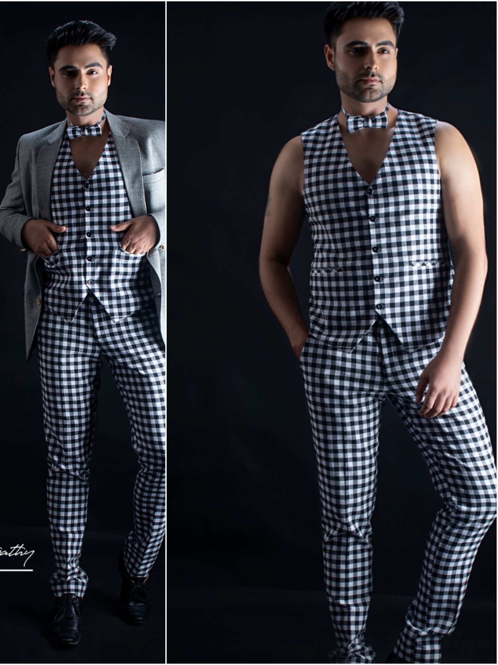 Handloom Khordha Gamucha (Black & White)