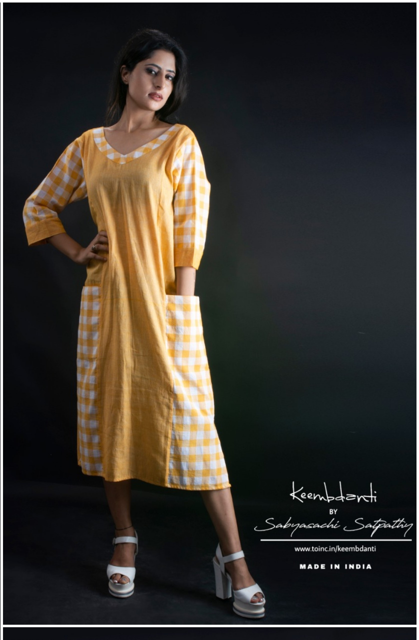 Handloom Khordha Gamucha (Yellow & White) - Image 2